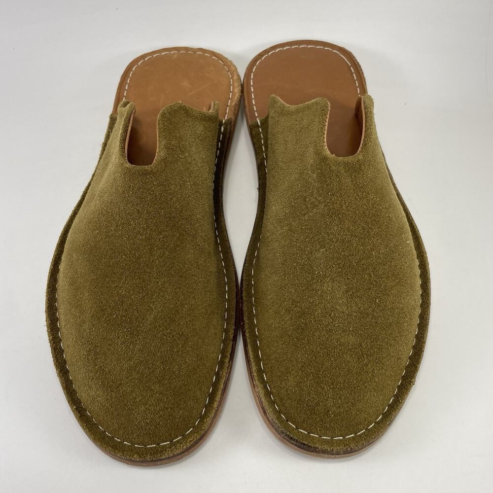 WP Standard Mr Grumpy Olive Green Suede Slippers Womens Size Large WL Size 9-10 - Picture 12 of 12